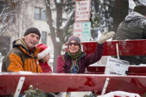 Horse wagon ride downtown Baraboo